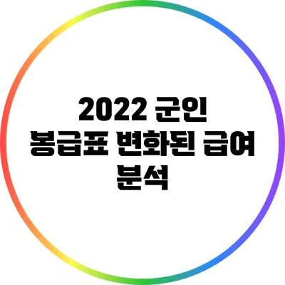 2022 군인 봉급표: 변화된 급여 분석