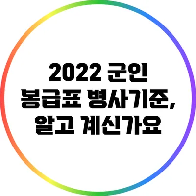 2022 군인 봉급표 병사기준, 알고 계신가요?