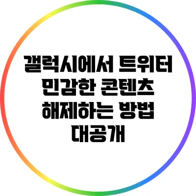 갤럭시에서 트위터 민감한 콘텐츠 해제하는 방법 대공개