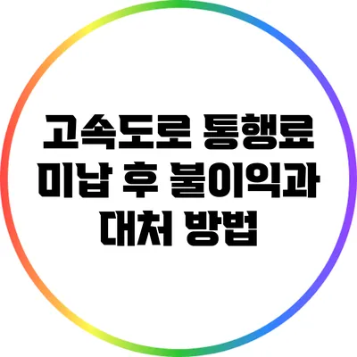 고속도로 통행료 미납 후 불이익과 대처 방법