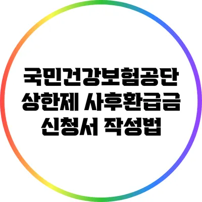 국민건강보험공단 상한제 사후환급금 신청서 작성법