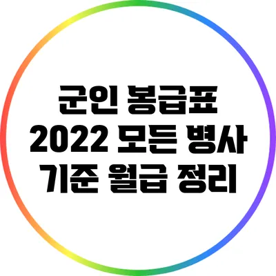 군인 봉급표 2022: 모든 병사 기준 월급 정리