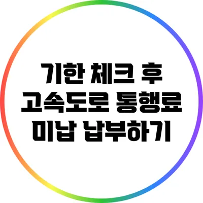 기한 체크 후 고속도로 통행료 미납 납부하기