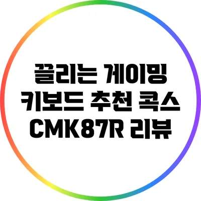끌리는 게이밍 키보드 추천: 콕스 CMK87R 리뷰