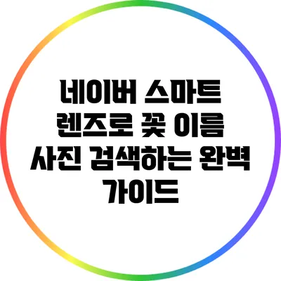 네이버 스마트 렌즈로 꽃 이름 사진 검색하는 완벽 가이드