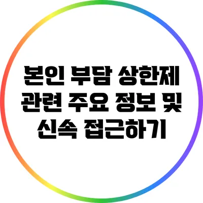 본인 부담 상한제 관련 주요 정보 및 신속 접근하기