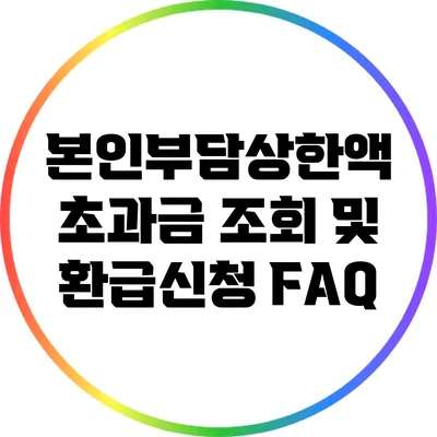 본인부담상한액 초과금 조회 및 환급신청 FAQ