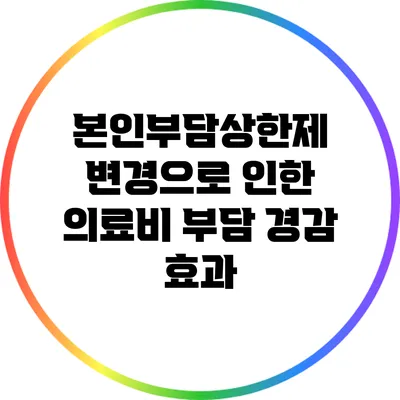본인부담상한제 변경으로 인한 의료비 부담 경감 효과