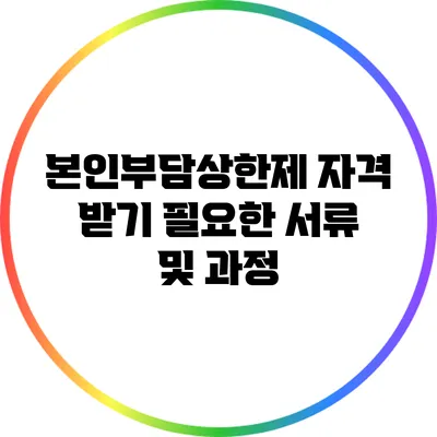 본인부담상한제 자격 받기: 필요한 서류 및 과정