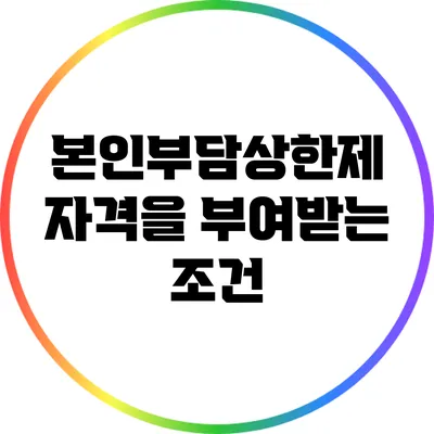 본인부담상한제 자격을 부여받는 조건