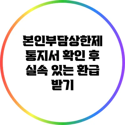 본인부담상한제 통지서 확인 후 실속 있는 환급 받기