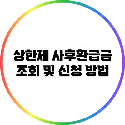 상한제 사후환급금 조회 및 신청 방법