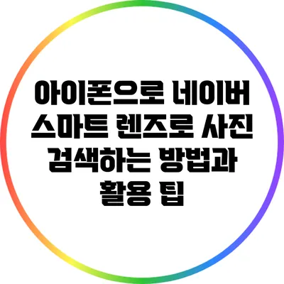 아이폰으로 네이버 스마트 렌즈로 사진 검색하는 방법과 활용 팁
