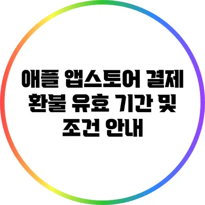 애플 앱스토어 결제 환불 유효 기간 및 조건 안내