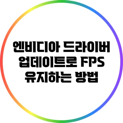 엔비디아 드라이버 업데이트로 FPS 유지하는 방법