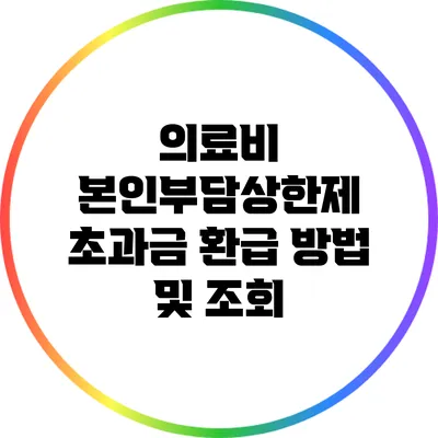 의료비 본인부담상한제 초과금 환급 방법 및 조회
