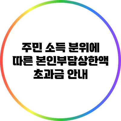주민 소득 분위에 따른 본인부담상한액 초과금 안내
