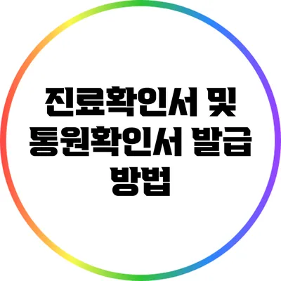 진료확인서 및 통원확인서 발급 방법