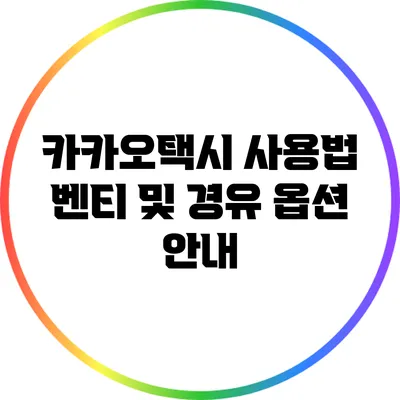 카카오택시 사용법: 벤티 및 경유 옵션 안내