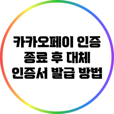 카카오페이 인증 종료 후 대체 인증서 발급 방법