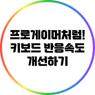 프로게이머처럼! 키보드 반응속도 개선하기