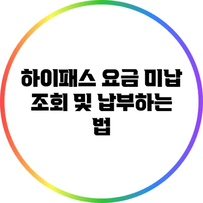 하이패스 요금 미납 조회 및 납부하는 법