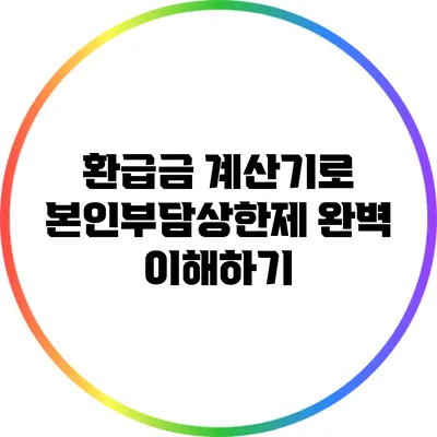 환급금 계산기로 본인부담상한제 완벽 이해하기