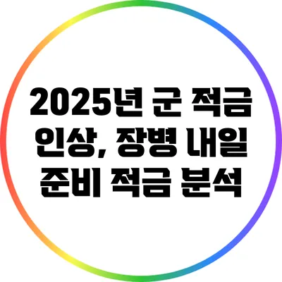 2025년 군 적금 인상, 장병 내일 준비 적금 분석