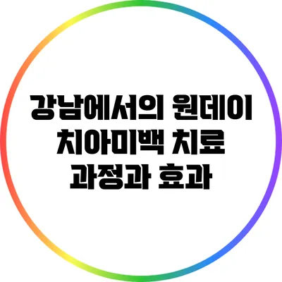 강남에서의 원데이 치아미백 치료 과정과 효과