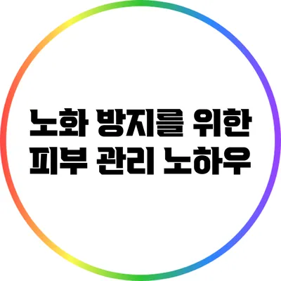 노화 방지를 위한 피부 관리 노하우