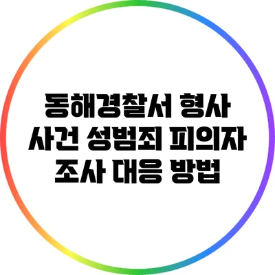 동해경찰서 형사 사건 성범죄 피의자 조사 대응 방법