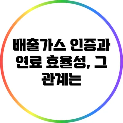 배출가스 인증과 연료 효율성, 그 관계는?