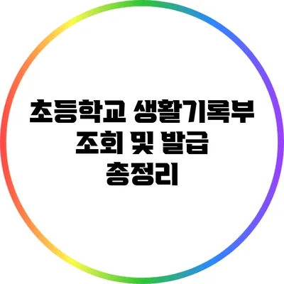 초등학교 생활기록부 조회 및 발급 총정리