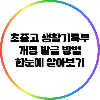 초중고 생활기록부 개명 발급 방법 한눈에 알아보기