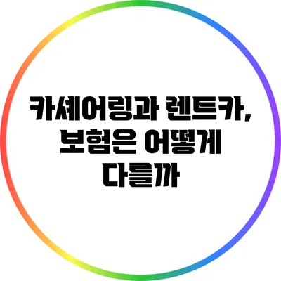 카셰어링과 렌트카, 보험은 어떻게 다를까?