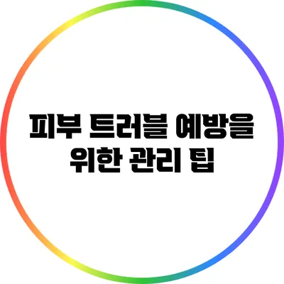 피부 트러블 예방을 위한 관리 팁