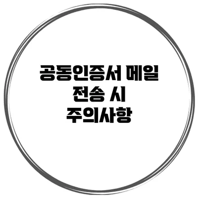 공동인증서 메일 전송 시 주의사항