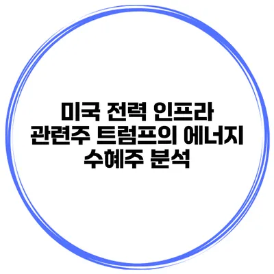미국 전력 인프라 관련주 트럼프의 에너지 수혜주 분석