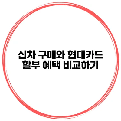 신차 구매와 현대카드 할부 혜택 비교하기