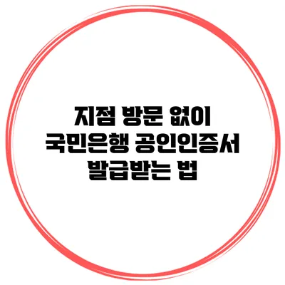 지점 방문 없이 국민은행 공인인증서 발급받는 법