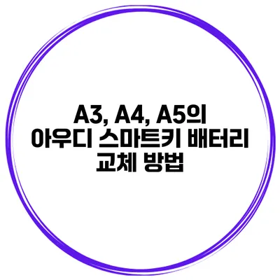 A3, A4, A5의 아우디 스마트키 배터리 교체 방법
