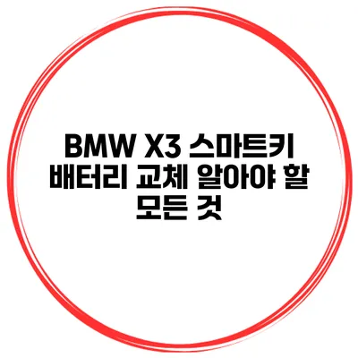 BMW X3 스마트키 배터리 교체 알아야 할 모든 것