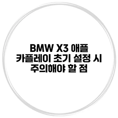 BMW X3 애플 카플레이 초기 설정 시 주의해야 할 점