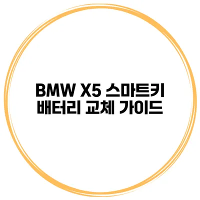 BMW X5 스마트키 배터리 교체 가이드