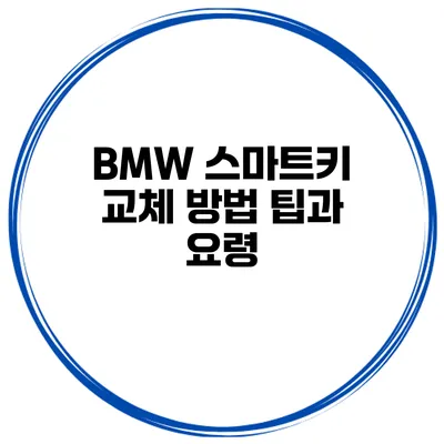 BMW 스마트키 교체 방법 팁과 요령