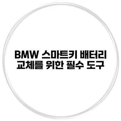 BMW 스마트키 배터리 교체를 위한 필수 도구