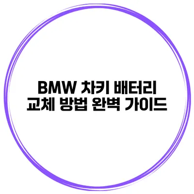 BMW 차키 배터리 교체 방법 완벽 가이드