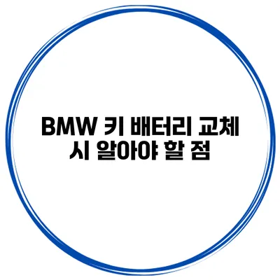 BMW 키 배터리 교체 시 알아야 할 점