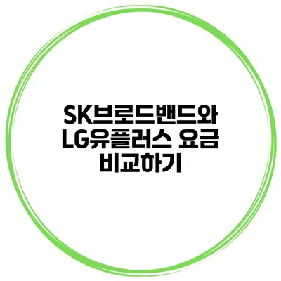 SK브로드밴드와 LG유플러스 요금 비교하기