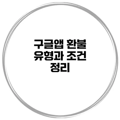 구글앱 환불 유형과 조건 정리